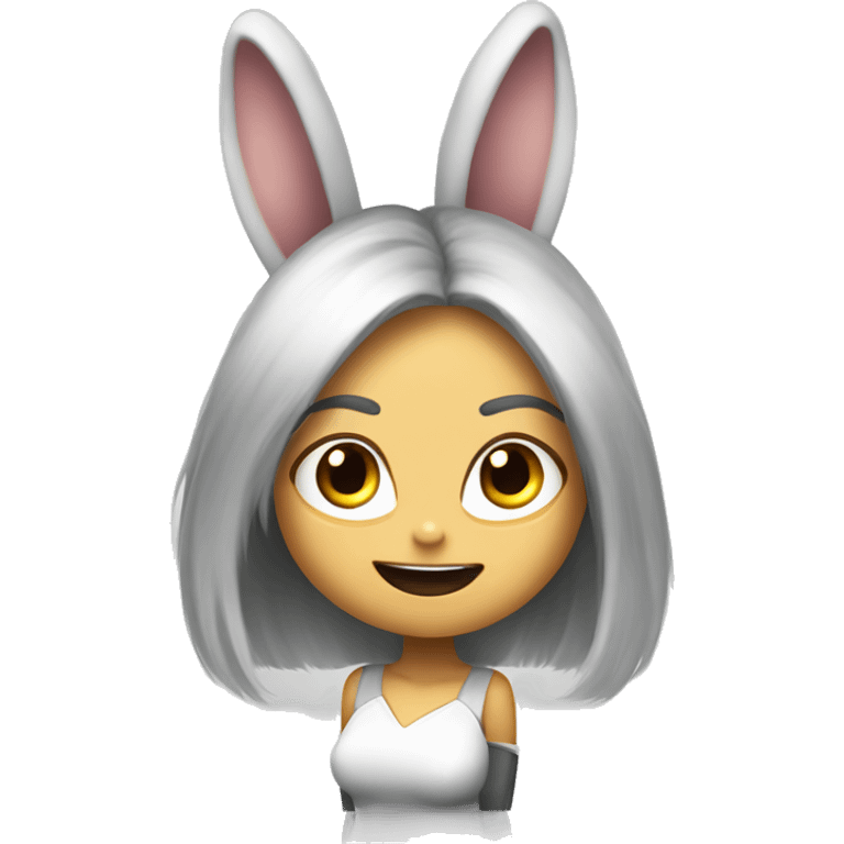 Alita worrior princess as a bunny cheering emoji