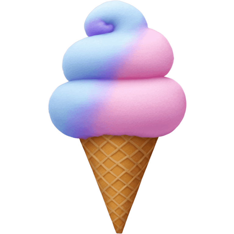 pink and purple cotton candy on a cone emoji