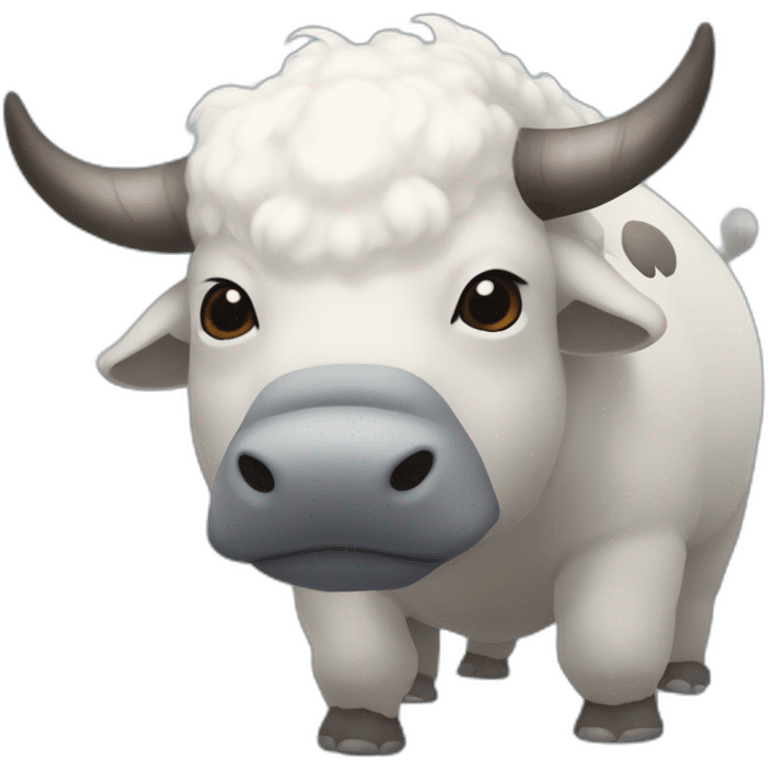 appa white and grey flying bison from avatar the last airbender with blue arrow on forehead emoji