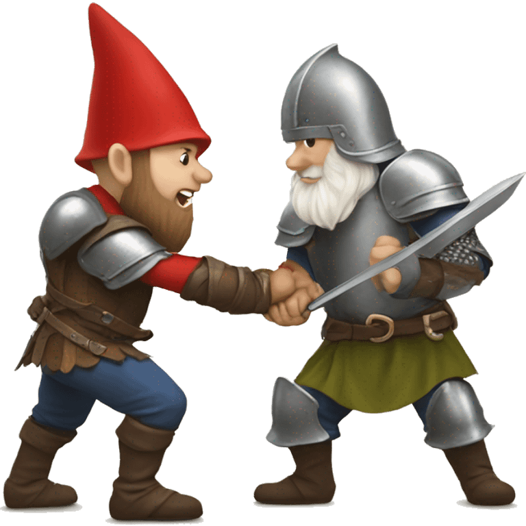 Gnome fighting a knight emoji