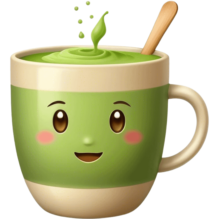 realistic matcha in beige mug emoji