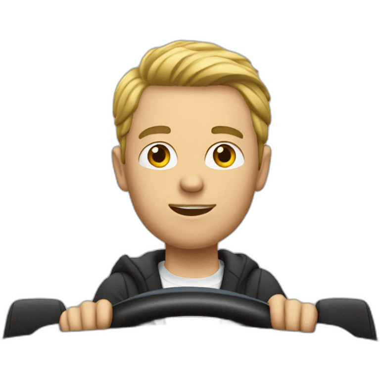 Mathieu driving a car emoji