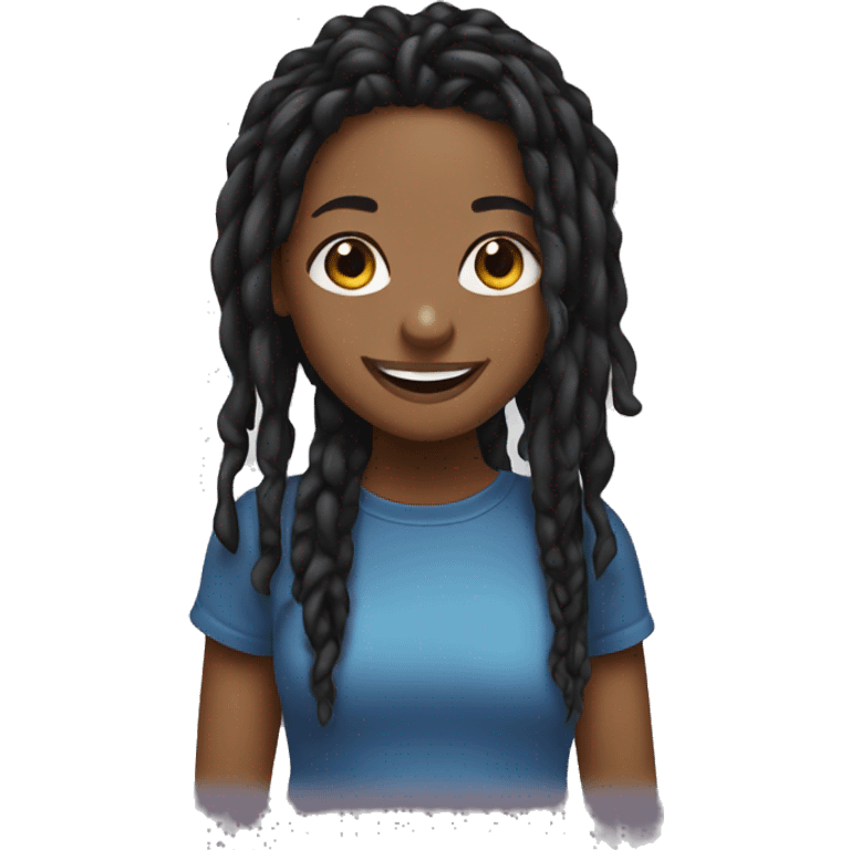 smiling girl with black locs emoji