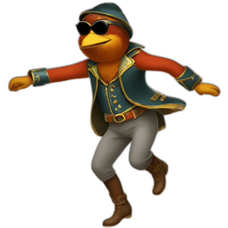 Robin dancing funk emoji