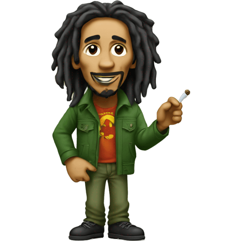 Bob Marley with a joint emoji