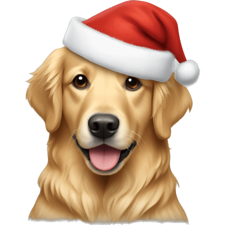 golden retriever with santa hat emoji