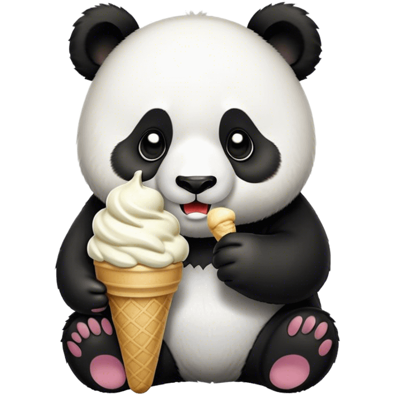 Panda eating ice cream emoji