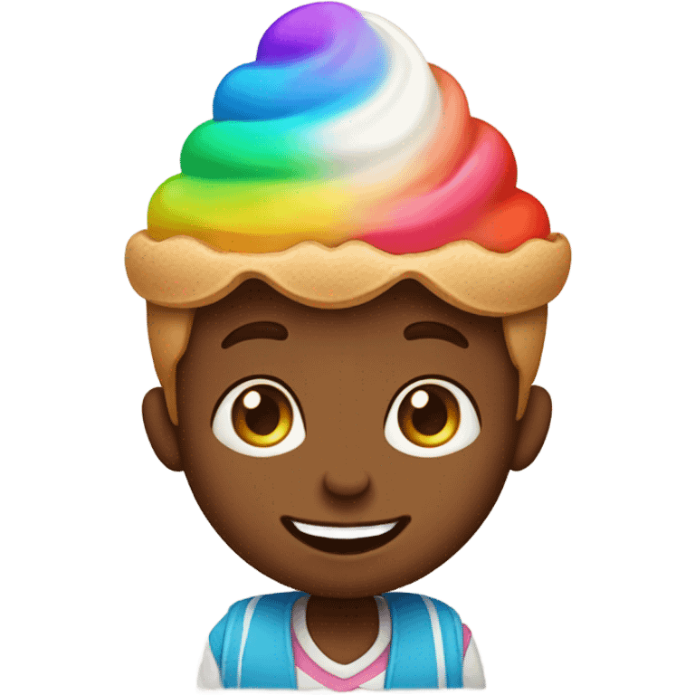 Gap tooth kid with ice cream emoji