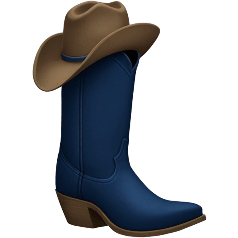 single navy blue cowboy boot  emoji