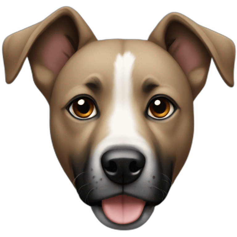 black street dog with right ear cut off emoji