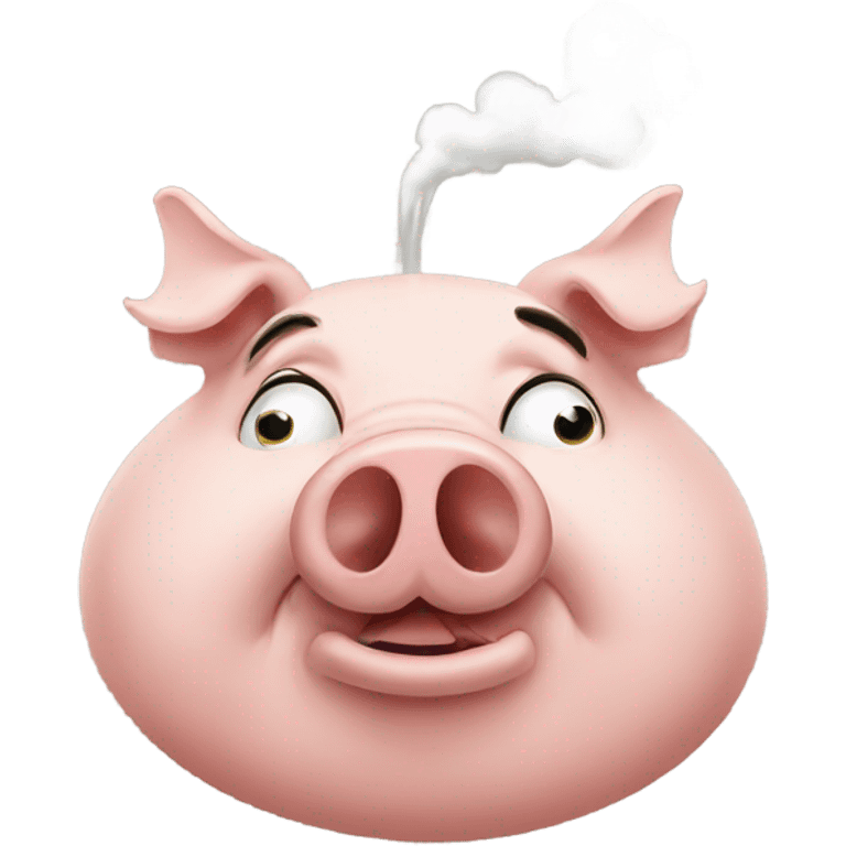 Pig smoking  emoji