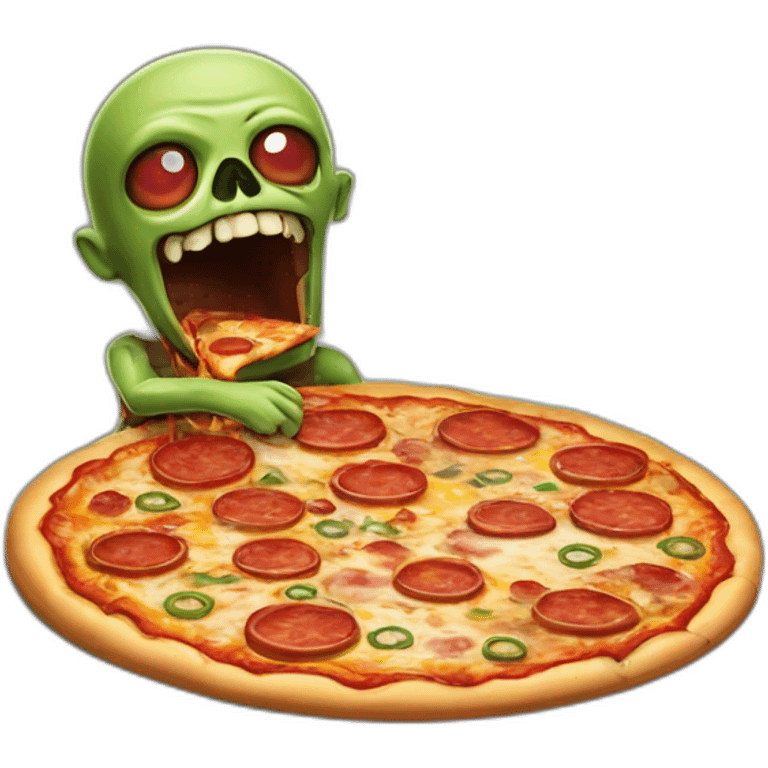 ordinateur zombie mangeant de la pizza emoji