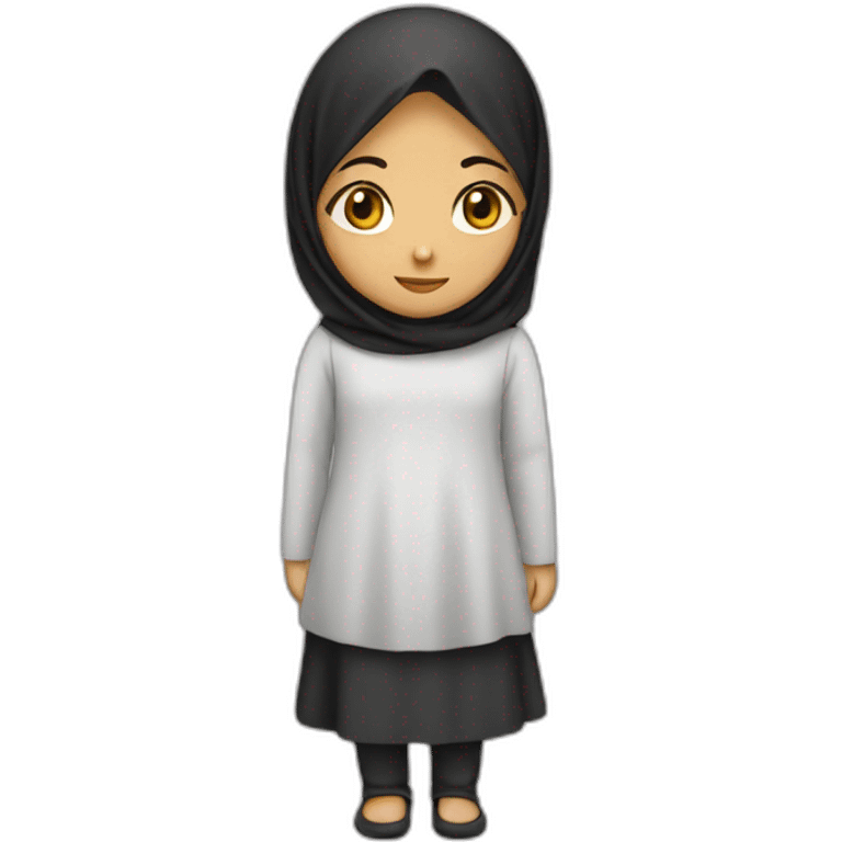 Muslim girl no face writing emoji