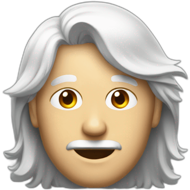 Man with a mid long withe hair with a pencilin his habd emoji