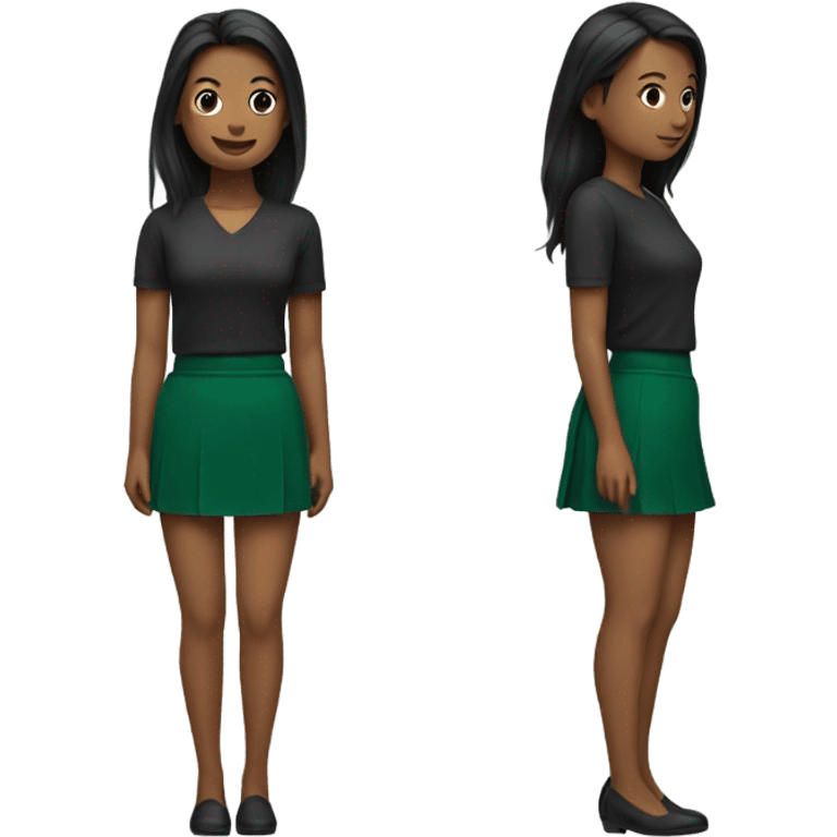 Dark Green mini skirt isolated emoji