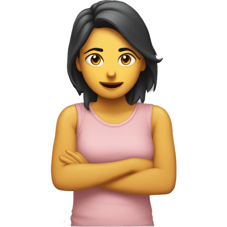 Chica morena delgada durmiendo  emoji