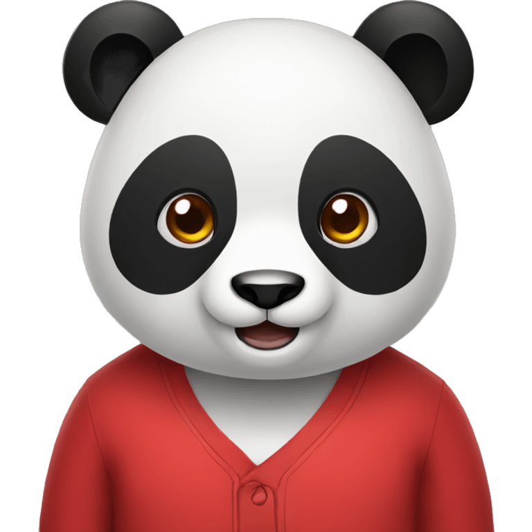 Panda in a red shirt emoji