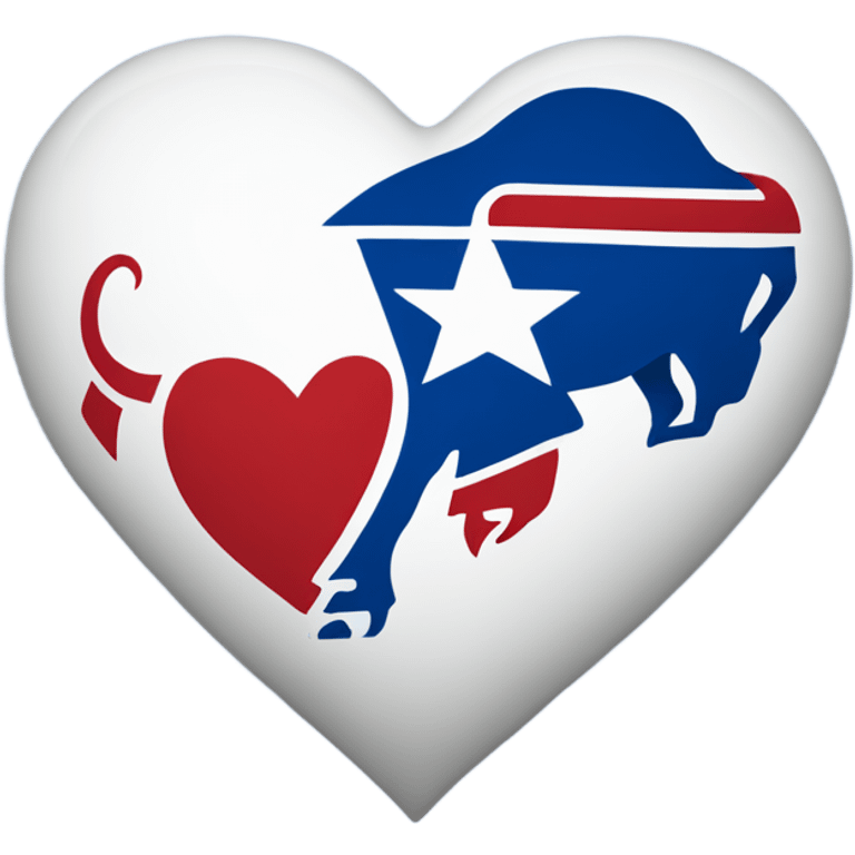 Red white and blue Buffalo Bills heart emoji