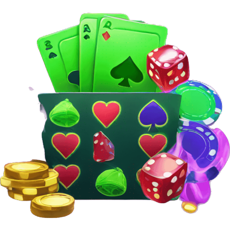 gambling with neon elements emoji