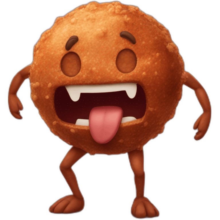 Anthropomorphic meatball with arms and legs emoji