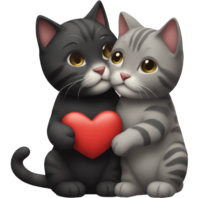 Cats kiss heart dark emoji