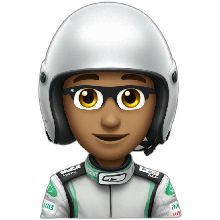 Lewis Hamilton in race helmet emoji