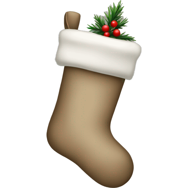 Christmas taupe stocking emoji