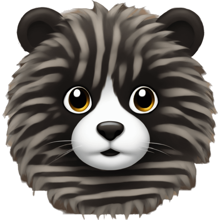 fluffy dark brown stripes with black stripes emoji