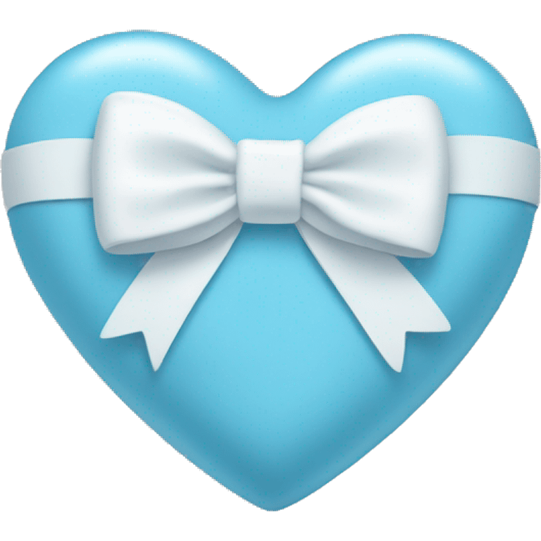 Baby blue heart with white bow emoji