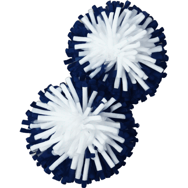 navy blue and white cheer poms emoji