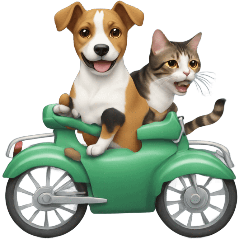 Dog riding a cat emoji