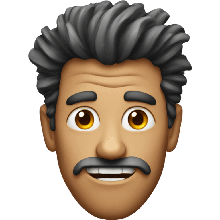 a man with wild hair and crazy eyes  emoji