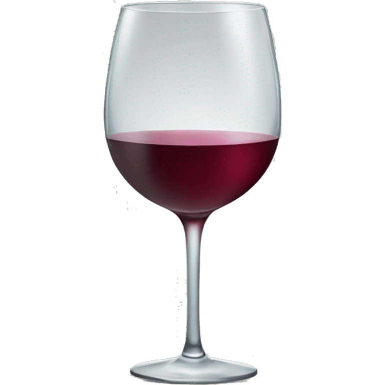 a glass of wine with a lib stick mark emoji