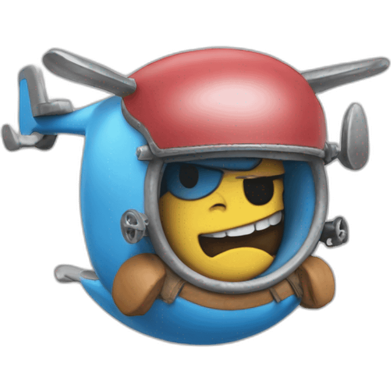 Live action chopper merged with a smurf emoji