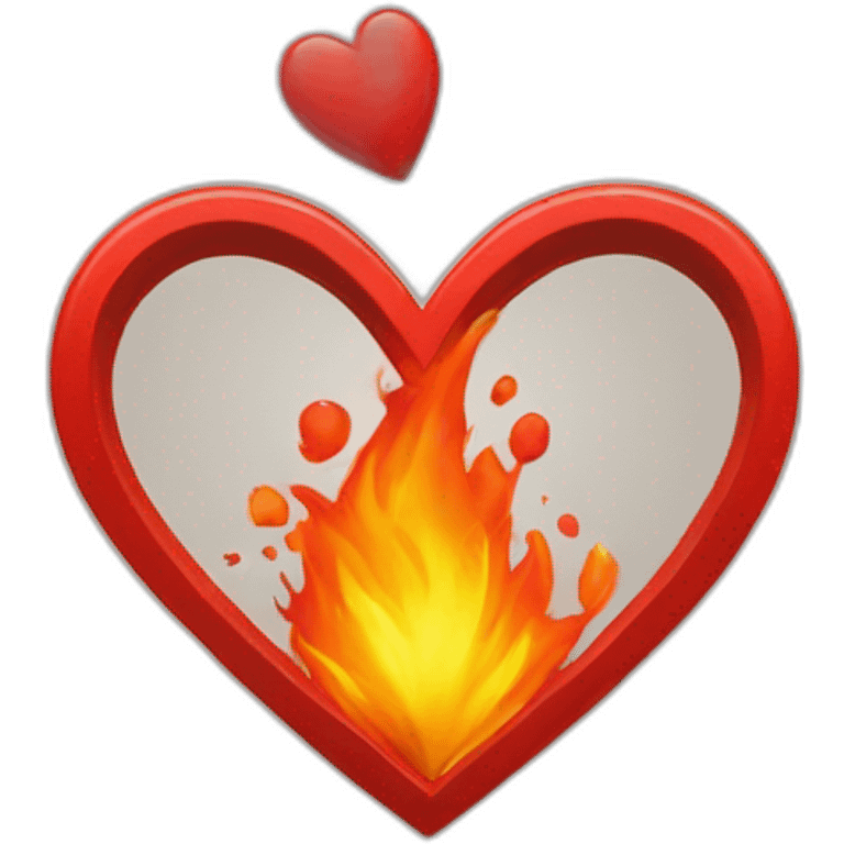 red heart on short fire emoji