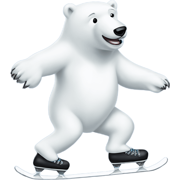 Polar bear ice skating  emoji