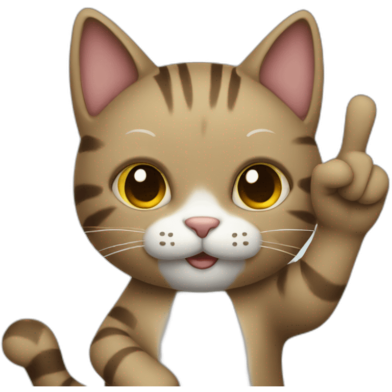 cat holding up a peace sign emoji