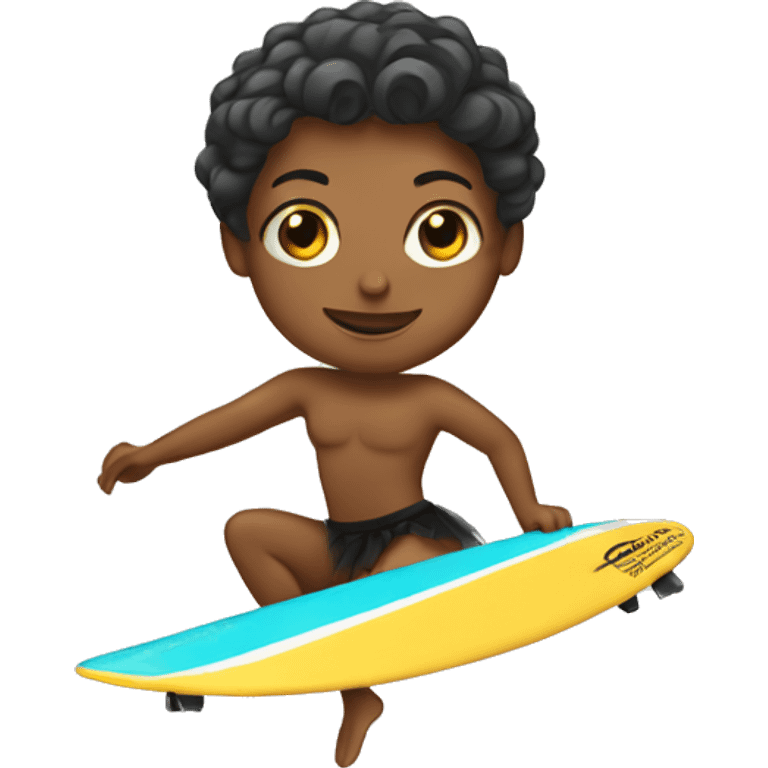 Surfing with a tutu emoji