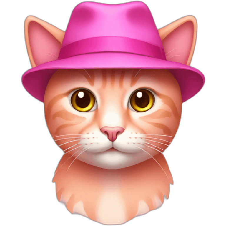 pink cat with hat emoji