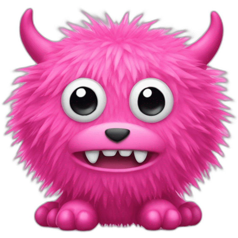 A PINK MONSTER TOY WITH FUR  emoji