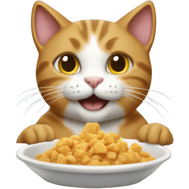 Cat eating food emoji