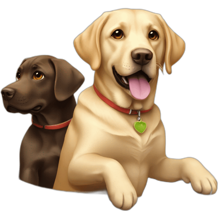 labrador riding another Labrador  emoji