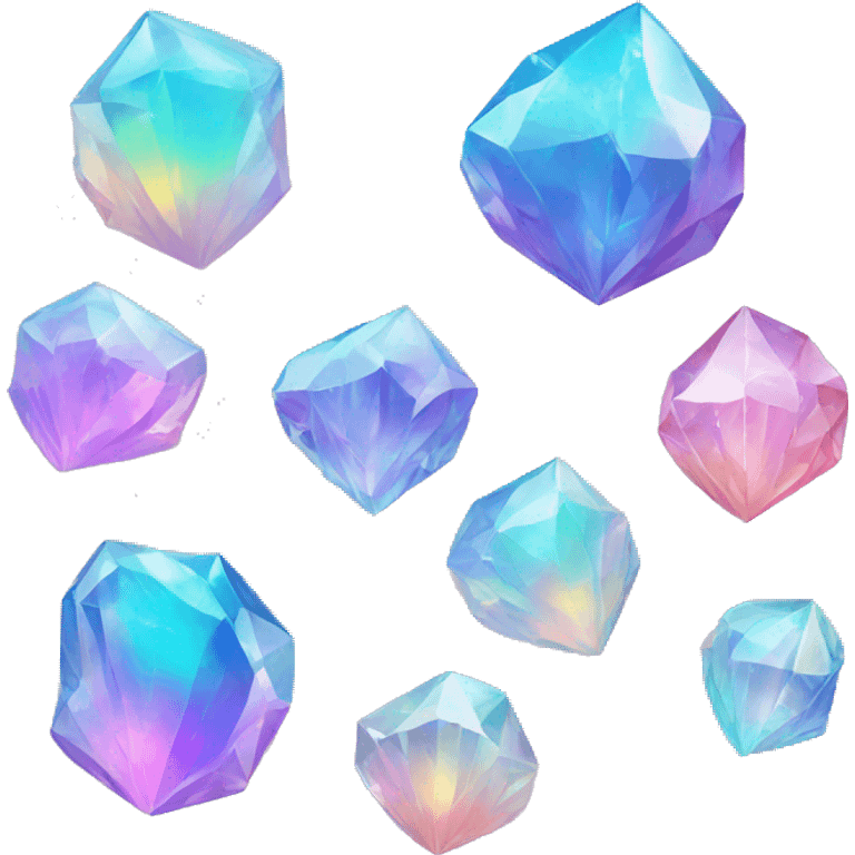 One Shiny Pastel iridescent crystal clusters emoji