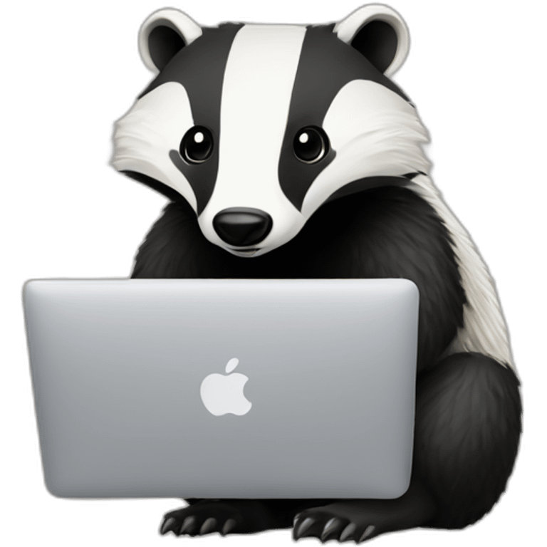 badger using a macbook emoji