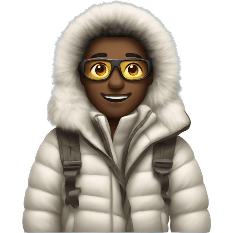 Skiing in a fur coat emoji