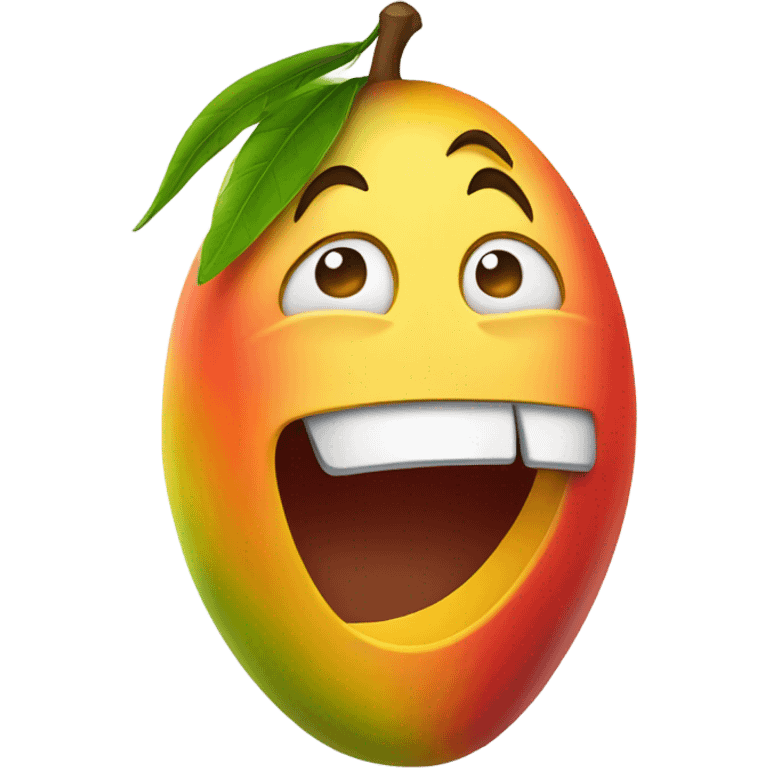 Yawning mango emoji