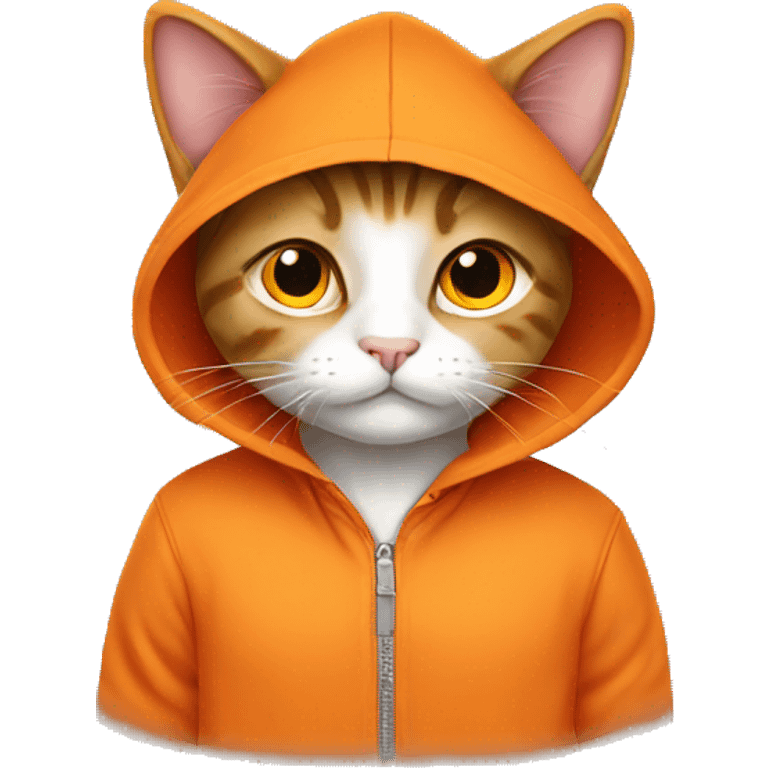 cat orange with hoodie  emoji