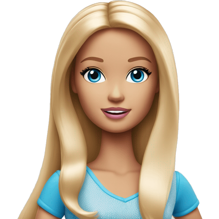 Barbie with blue eyes emoji