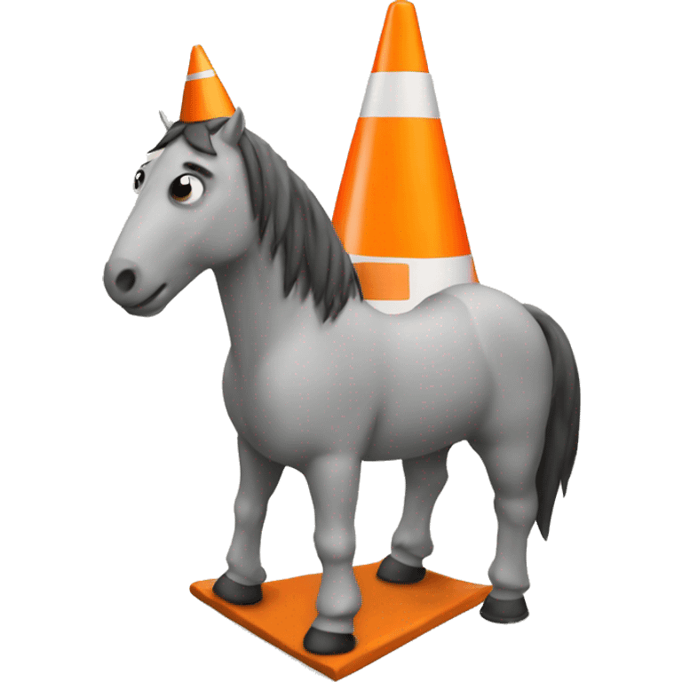 Horse with a road cone emoji