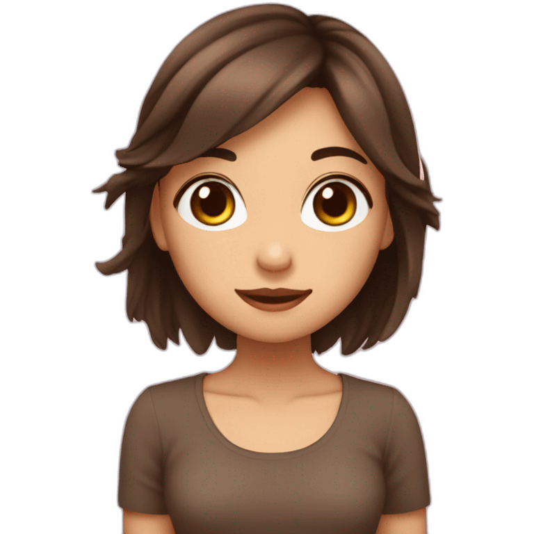 Fille brune kawaii emoji